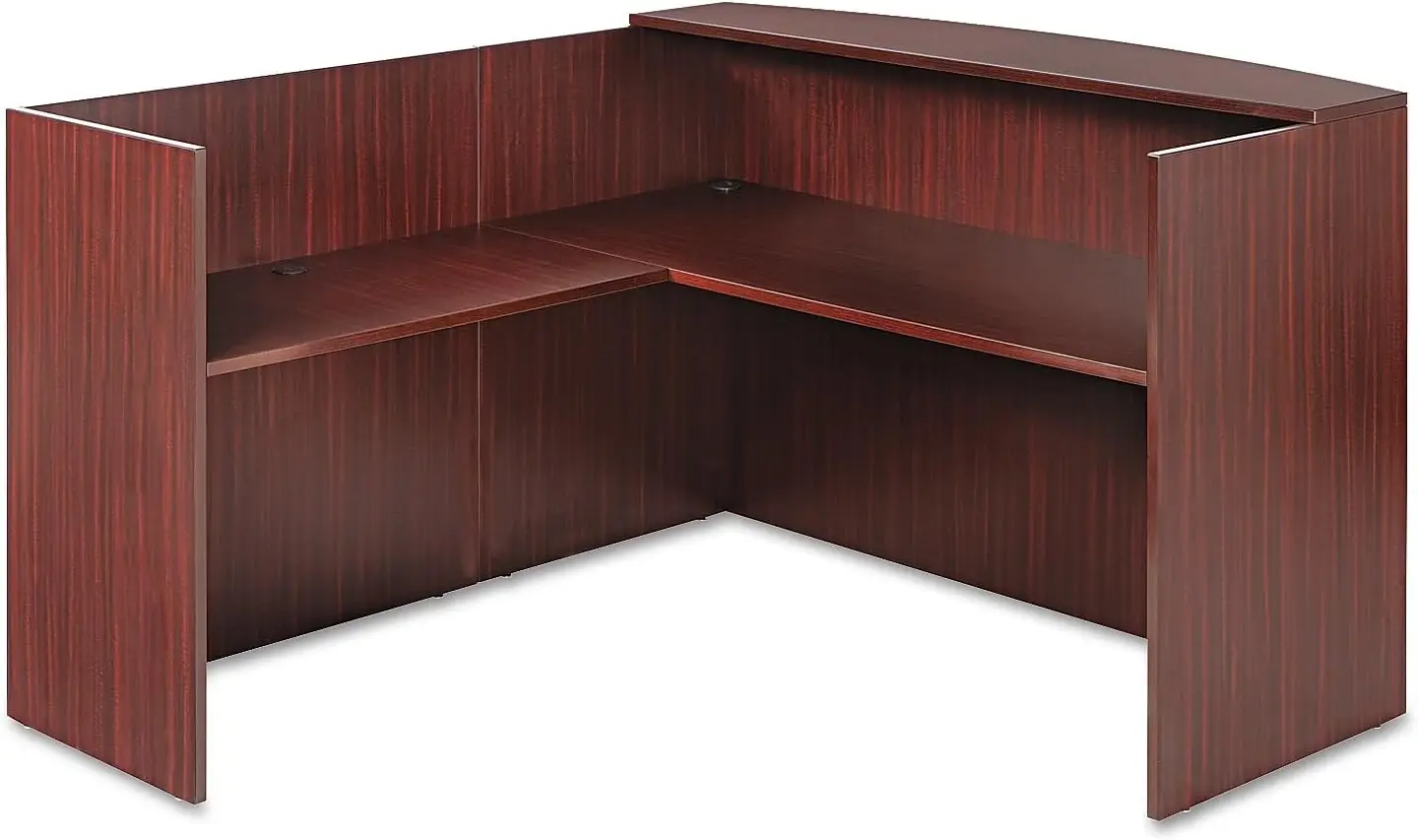 Aleva327236My Valencia Series 71 In. X 35.5 In. X 29.5 In. - 42.5 In. Reception Desk With Counter - Mahogany