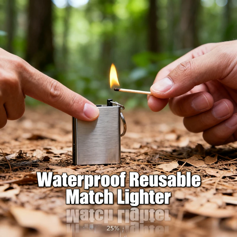 

Outdoor Keychain Million Matches - Waterproof Stainless Steel Lighter, Creative Safe Ignition, Personalized Match Stick Gadget