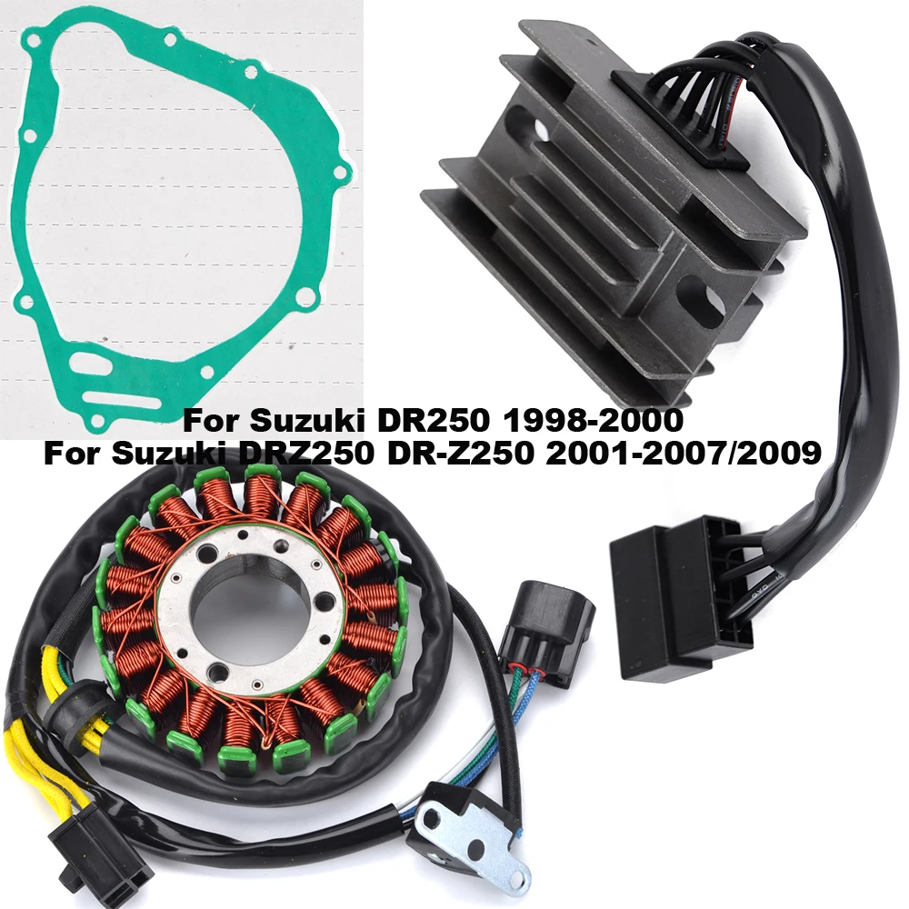 Junta de bobina de estator rectificador regulador de motocicleta para Suzuki DR250 1998 1999 2000 DRZ250 DR-Z250 2001-2007/2009