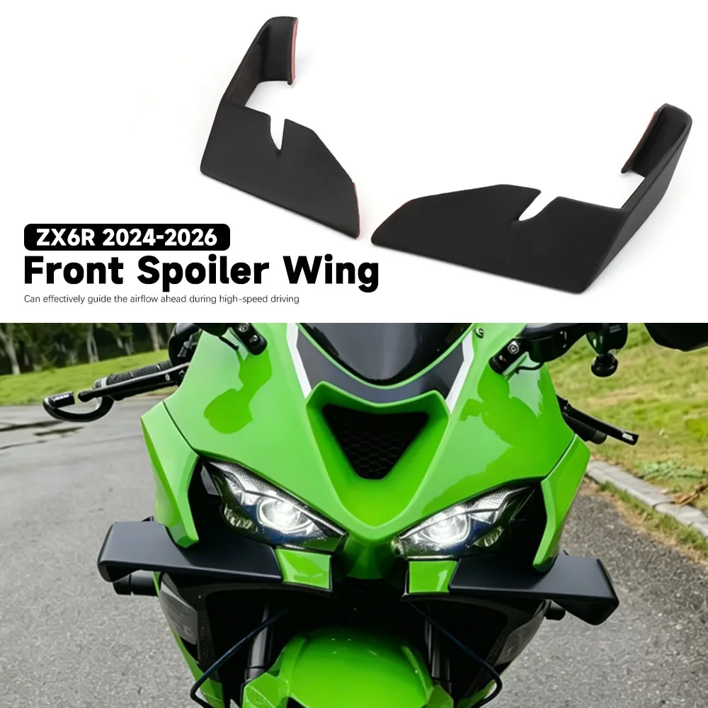 

Motorcycle Side Winglet Front Spoiler Wing Fairing Fixed Lower lip Wing Aerodynamic For Kawasaki ZX6R zx6r ZX-6R 2024 2025 2026