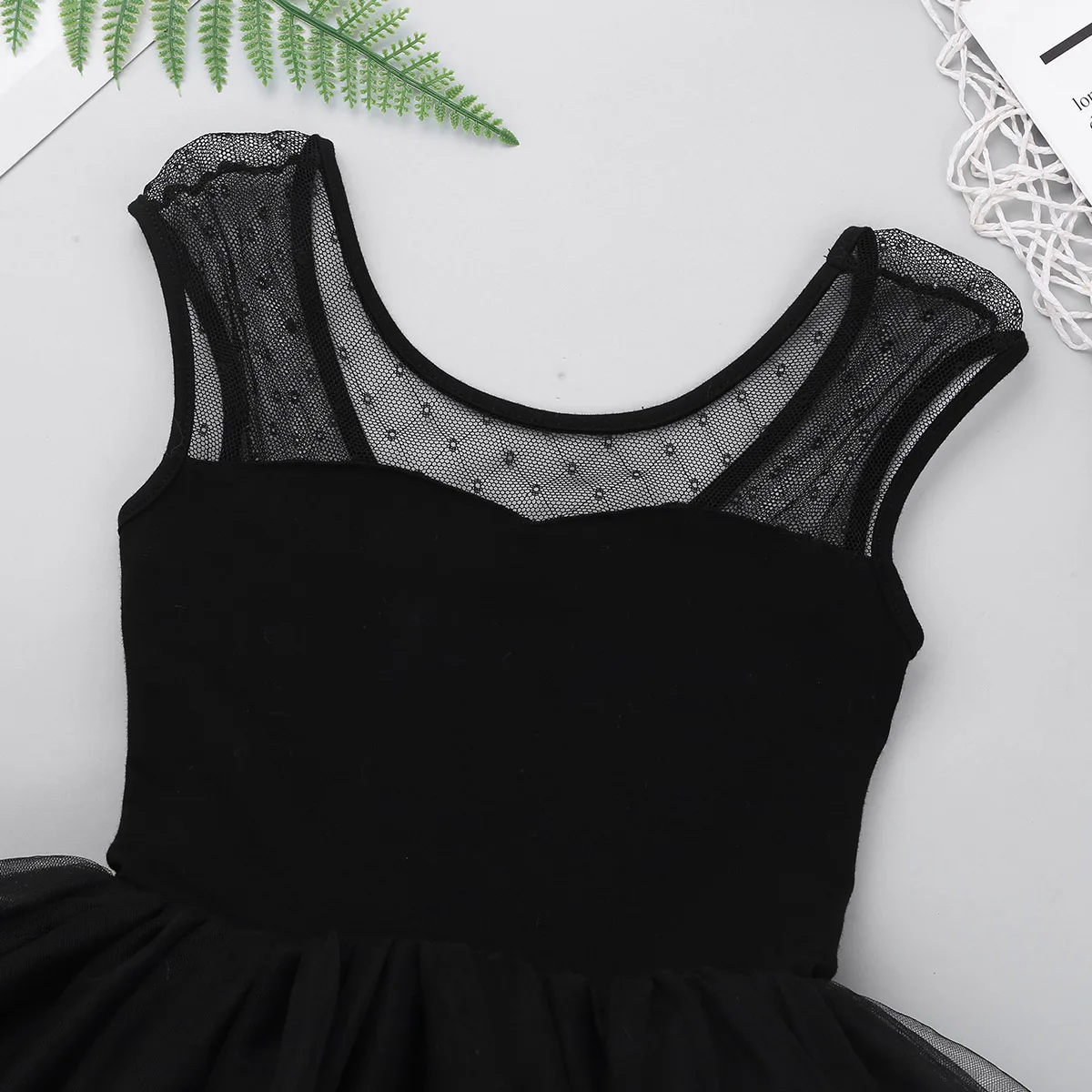 Robe de Ballet Tutu en Maille pour Fille, Vêtement de breven Forme de U dans le Dos, Justaucorps de ix