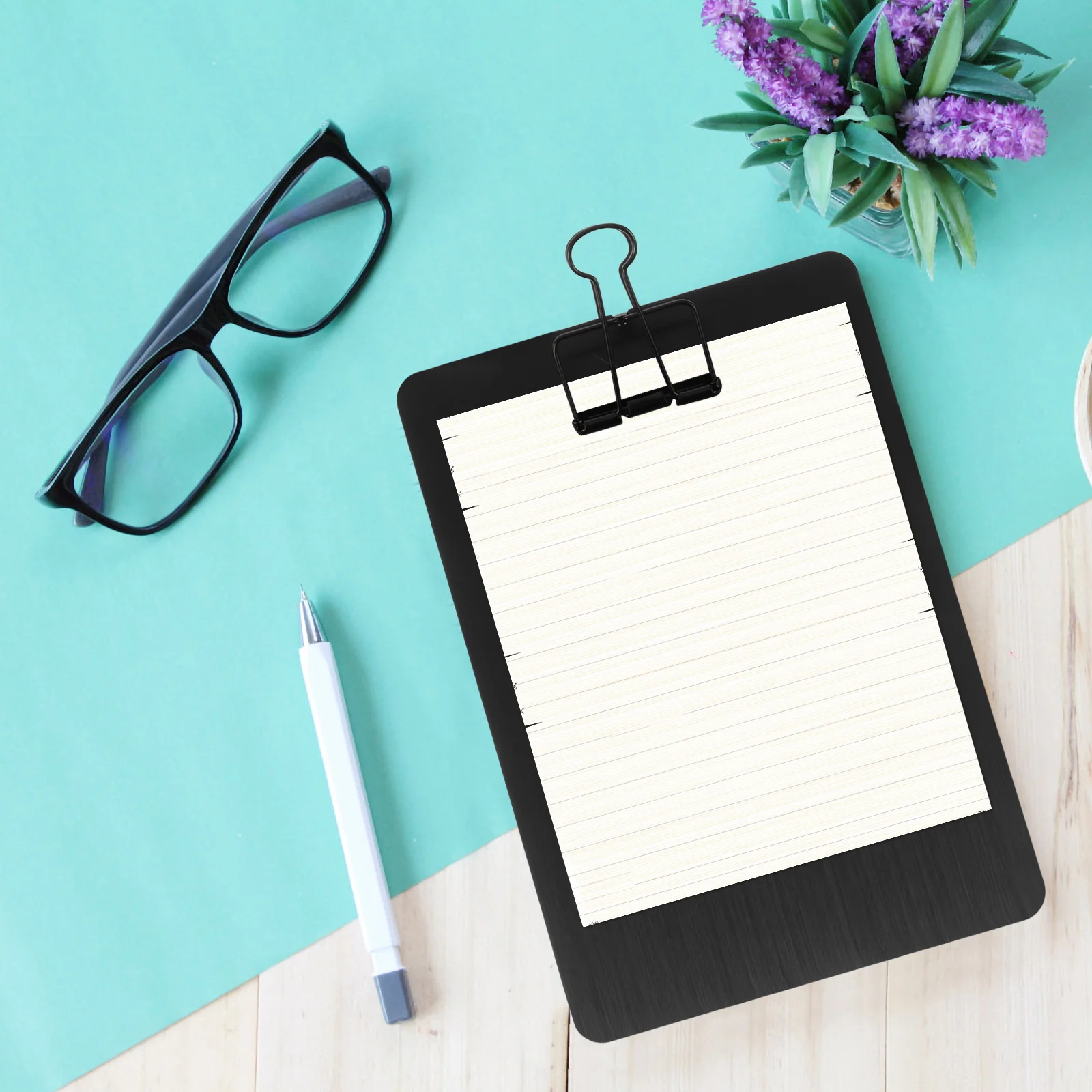 

1pc Stainless Steel Clipboard A5 Size Black Metal Paper Holder Lightweight Writing Pad for Home School Office Ideal
