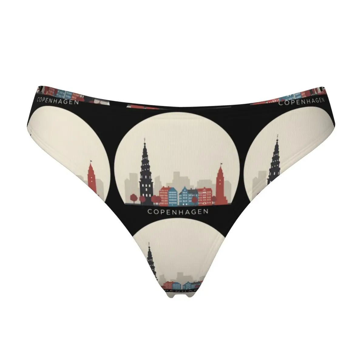 Custom Copenhagen Travel Icon G-string Panties Breathable Women Stretch Thongs Comfort Underwear