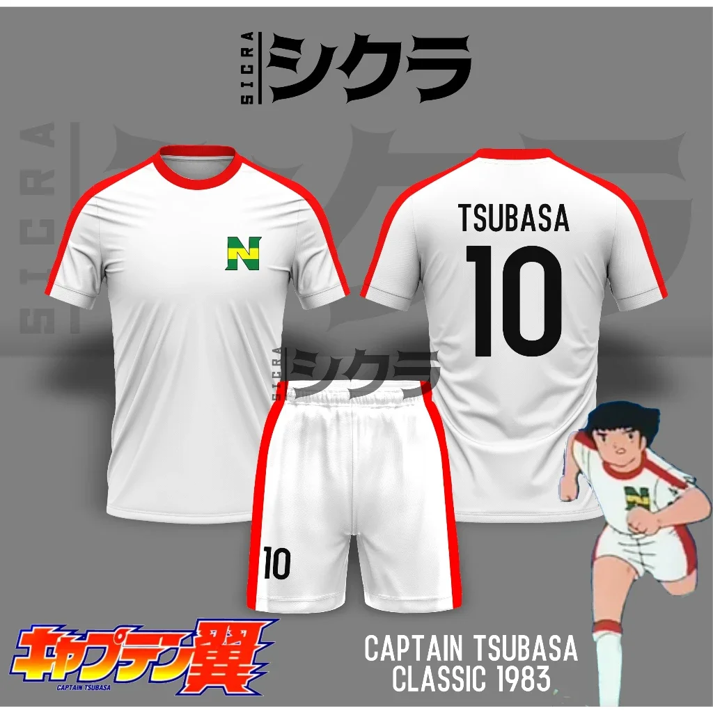 

Tsubasa Classic 1983 Nankatsu Anime Anime Men's summer Short Sleeve Shorts Set Street Sportswear