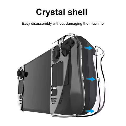 Hard PC Game Console Cover Accessories Transparent Crystal Game Console Shell Replacement Detachable with Support for Steam Deck
