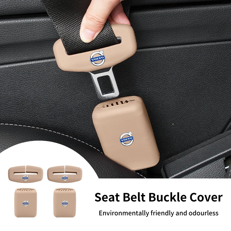 Silicone Car Seatbelt Buckle Protective Cover Interior Supplies For Volvo C70 S60 S80 S90 T6 V50 V60 V70 V90 XC40 XC60 XC70 XC90
