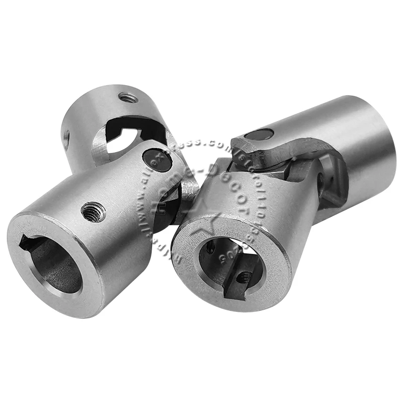 1Pcs 10mm-22mm Hole Precision Cross With Keyway Universal Joint Motor Output Shaft Flexible Coupler Connector Bushing #45 Steel