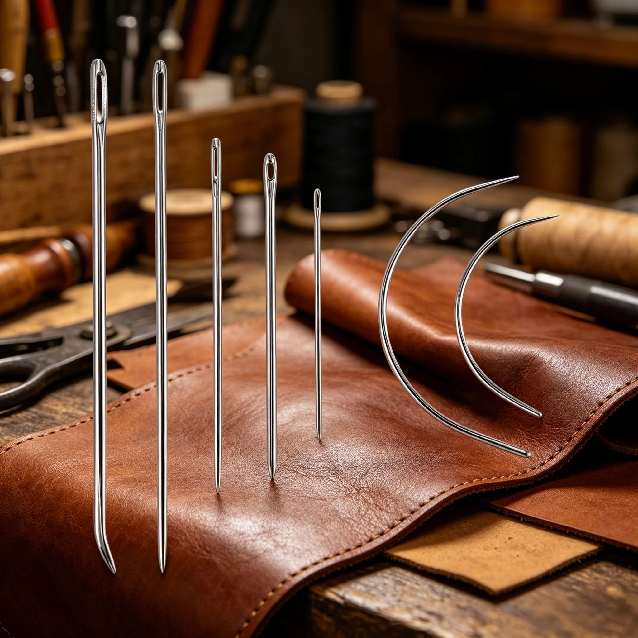 Portable leather tool set, leather hand sewing machine, leather repair large head sewing needle, sewing wax thread view 5