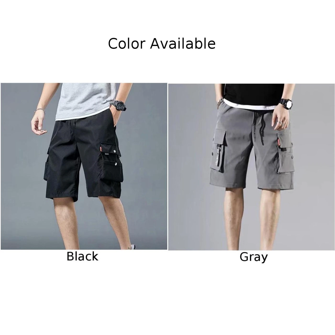 Casual Shorts 2025 Summer Outerwear M XL Loose Multi Pocket Overalls Slight Elastic Solid Color Pattern Suitable For Spring