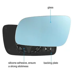 For VW Jetta Golf MK4 Passat 1999 2000 2001 2002 2003 2004 Car Side Heated Rearview Mirror Glass Left Right Blue Lens