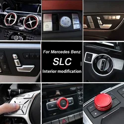 For Mercedes Benz SLC R172 SLC300 Car Steering Wheel Air Conditioner Vent Outlet Frame Button Trim Cover Interior Modification