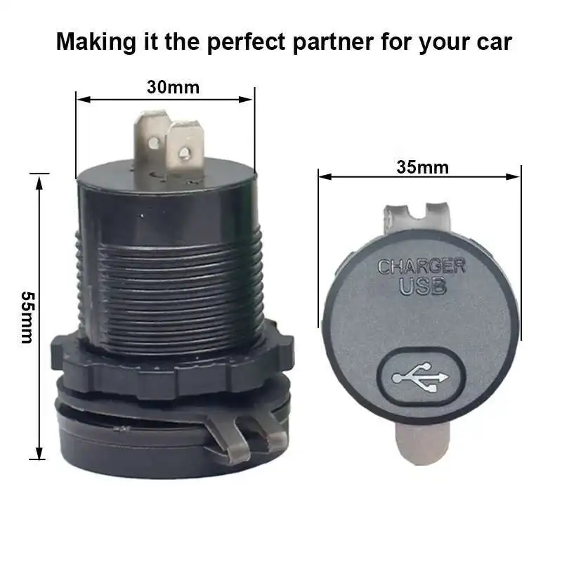 12V 24V 3.0 A バスデュアル充電ソケットバッテリーディスプレイ車の USB 充電器スイッチ付き