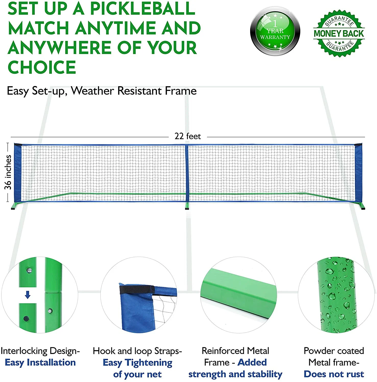 JPN004R Hot Selling Badminton Portable Kimchi Tennis Net