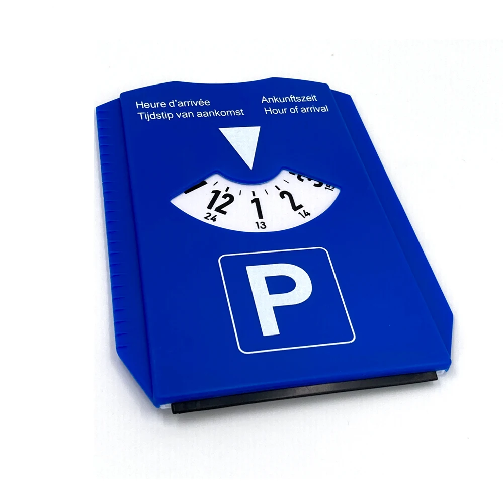 قرص ركن السيارة البلاستيكي الأزرق المحمول ABS قرص ركن السيارة الموقت على مدار الساعة عرض وقت الوصول #1