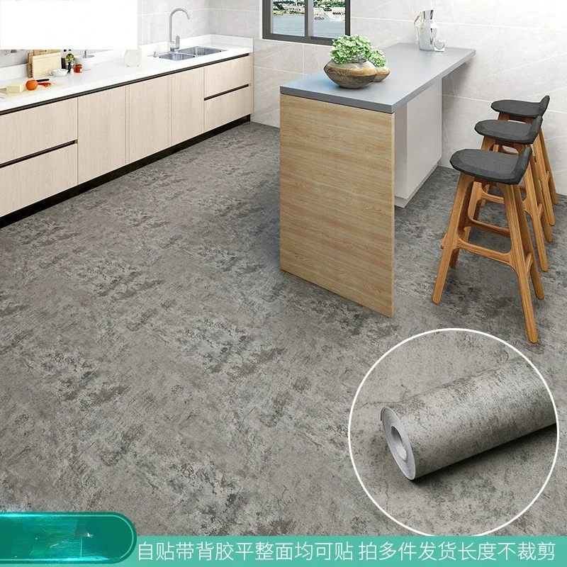 PVC Thickened Self-adhesive Floor Stickers Bathroom Bathroom Waterproof and Wear-resistant Tile Stickers Kitchen Anti-slip