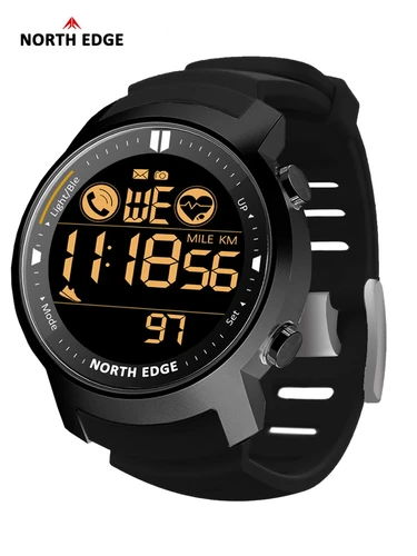 Imagen 2 del producto Reloj inteligente NORTH EDGE para hombre, Monitor de ritmo cardíaco, resistente al agua, 50M, natación, correr, deportes, podómetro, cronómetro, reloj inteligente Android IOS