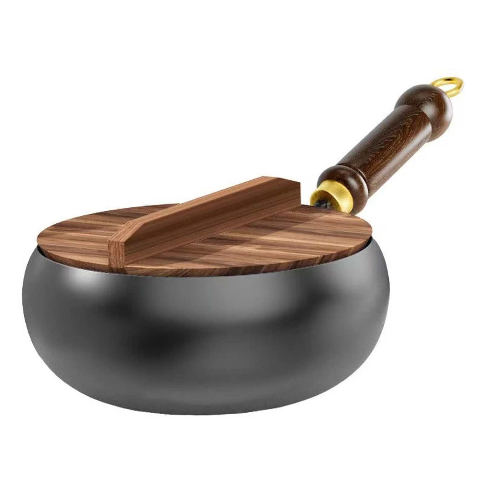 

Ковка ручной работы с антипригарным покрытием — бытовая кастрюля для жарки, тушения, плоское дно, газовая плита, универсальная маленькая сковорода, кухонная посуда