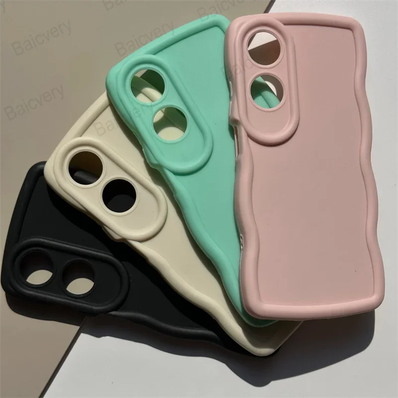 Casing For OPPO A60 4G CPH2631 With Bracket Colorful Ripple Border Design Back Cover