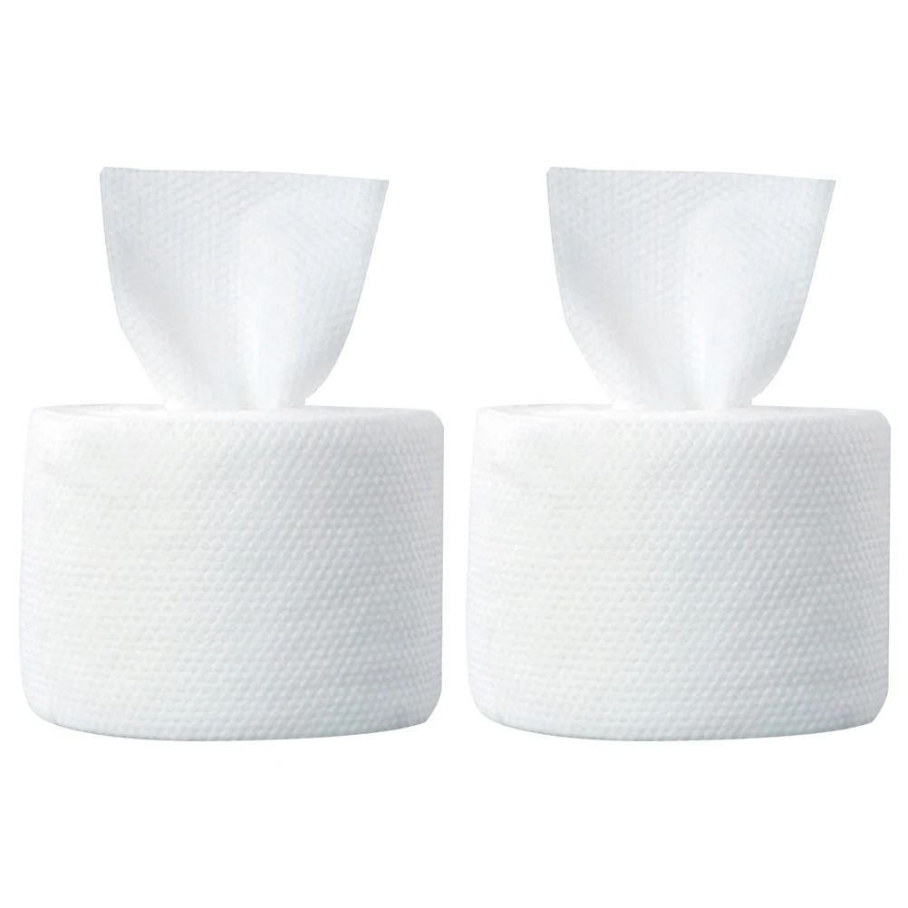 

2 Rolls Cotton Towel Nail Polish Remover Wet and Dry Use Face Washing Pearl Pattern