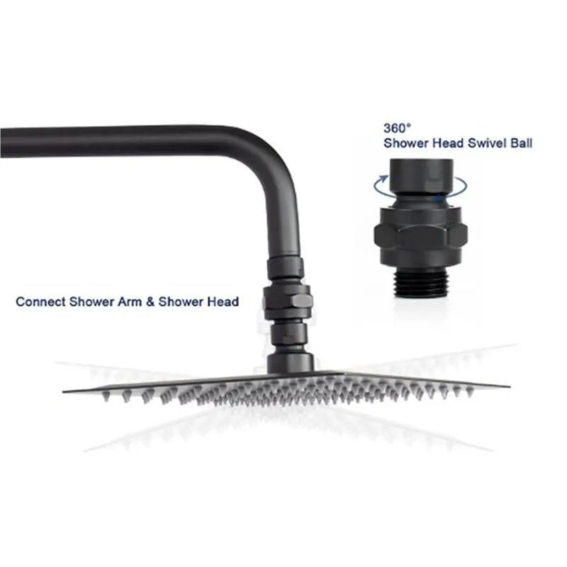 HOT-2X 360° Universal Shower Head Swivel Ball Adapter Universal Connector Joint Fits Fixed Hand Held Rain Shower Heads