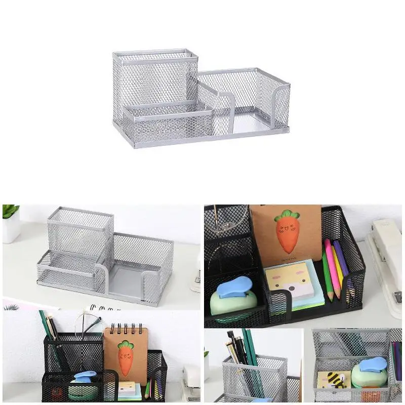 Portapenne da scrivania in metallo Scatola portaoggetti per cancelleria creativa mini supporti Decorazione da tavolo Forniture per ufficio semplici Portapenne per studenti