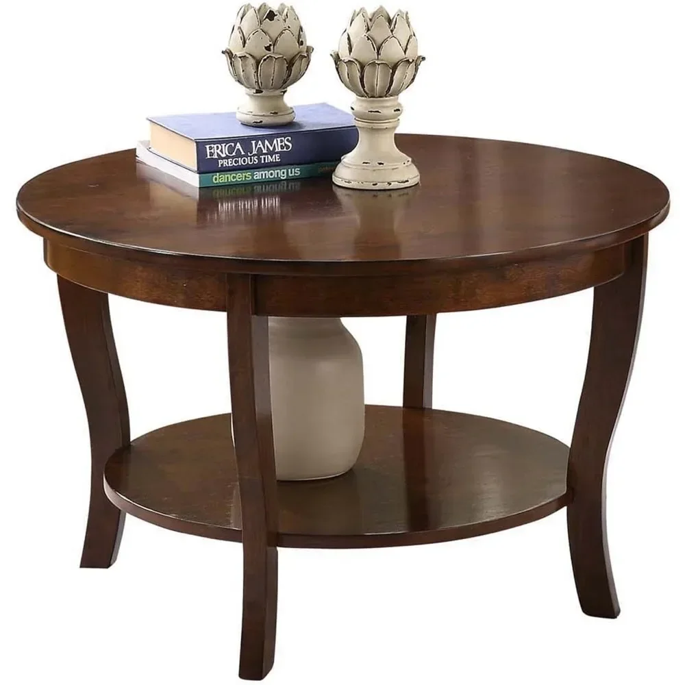 American Heritage Round Coffee Table with Shelf