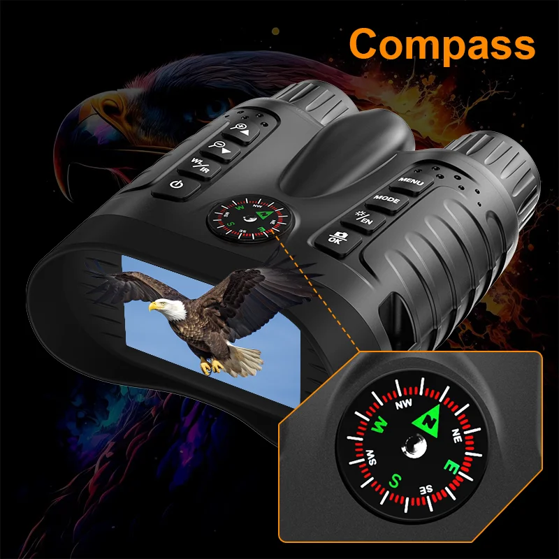 GVDA Night Vision Binoculars Rechargeable 4K Infrared Camera 8X Zoom Day & Night Use for Hunting Camping Boating Binoculars