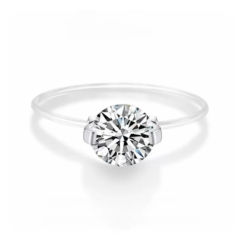 

ZFSILVER s925 Silver Fashion Luxury Trendy Color 1ct Moissanite Mermaid Tear Ring Charms Women Wedding Party Jewelry Gift XH-056