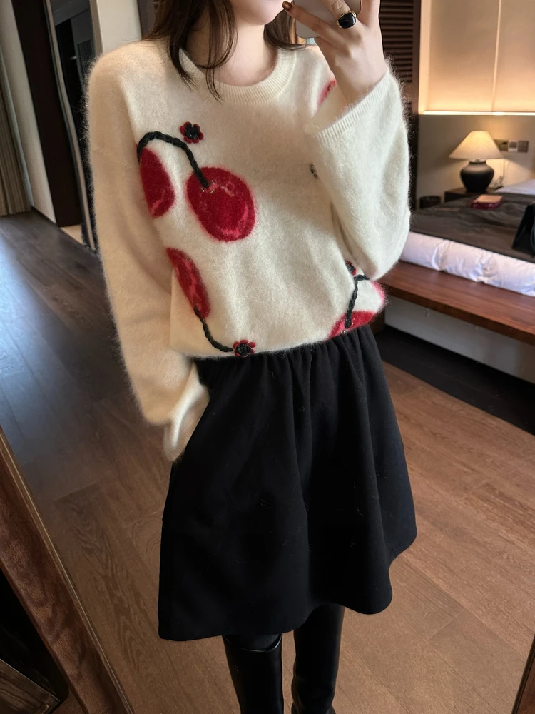 

Вязаный шерстяной свитер ручной работы с цветочным узором LZY Zhin: модный дизайн, шерстяное пальто с крючковым декором для женщин