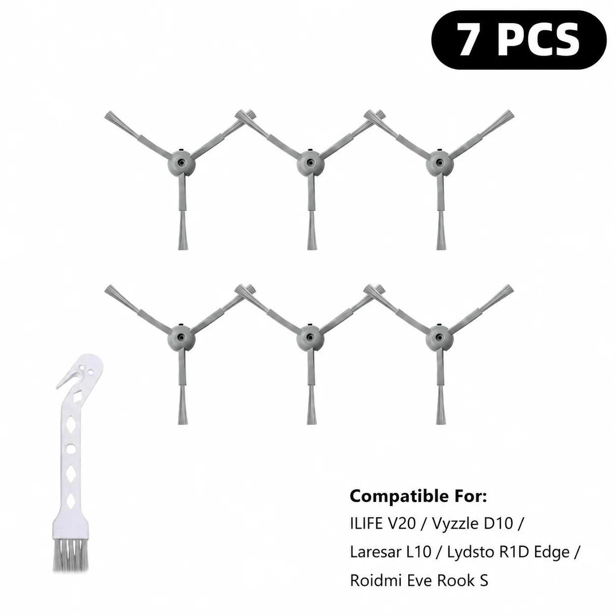 Accessoires voor (ILIFE V20 / Vyzzle D10 / Laresar L10 / Lydsto R1D Edge / Roidmi Eve Rook S) stofzuigeronderdelen: hoofdborstel en zijborstel