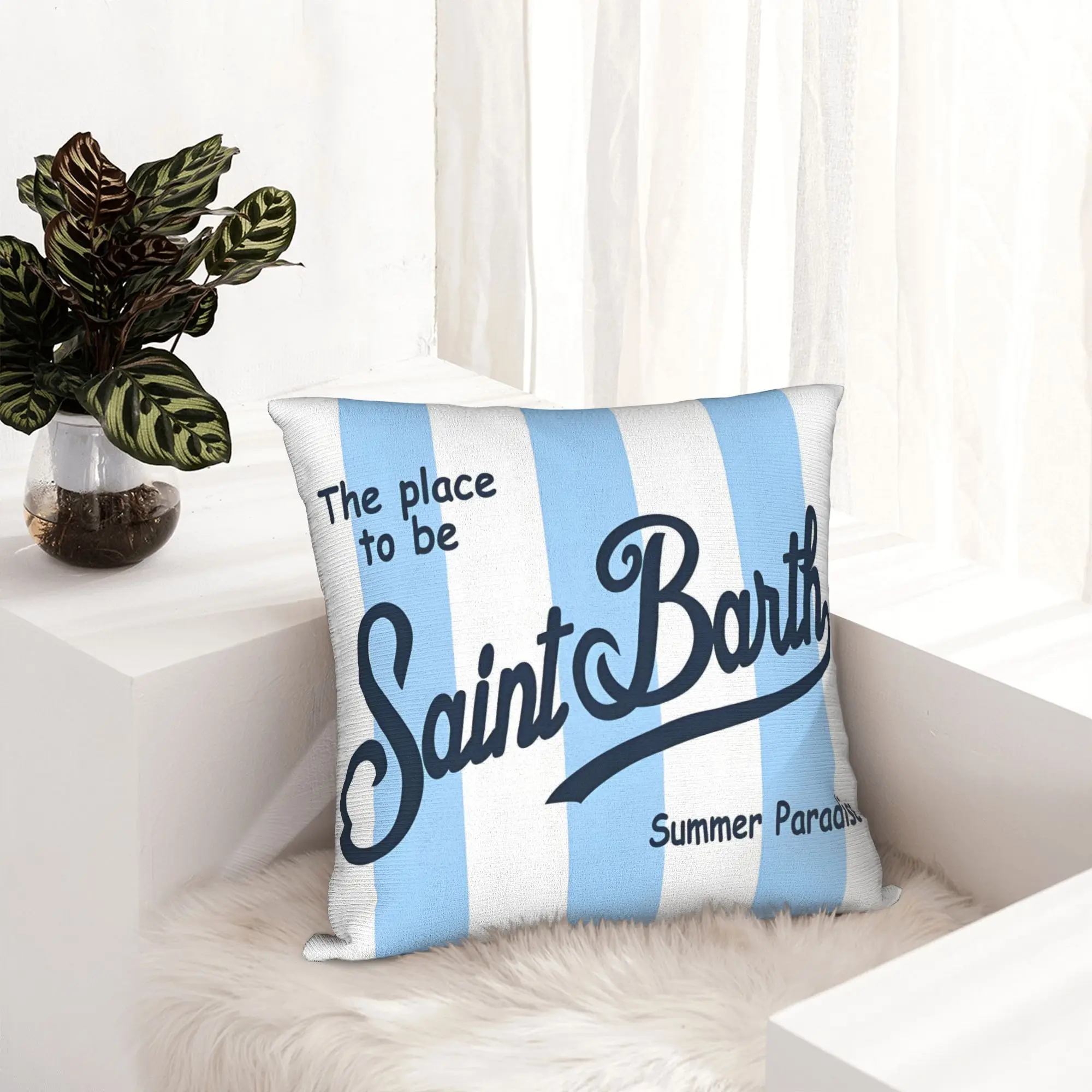 S-saints B-barths Pillow Home Decoration  Luxury Cushion Cover Car Pillowcase