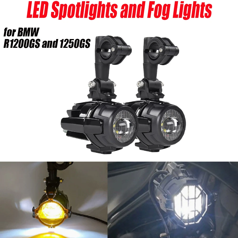 Motorcycle Additional LED Spot Fog Light Auxiliary Driving Lamp For BMW R 1200GS R1250GS ADV Waterproof Off‑Road Headlight With