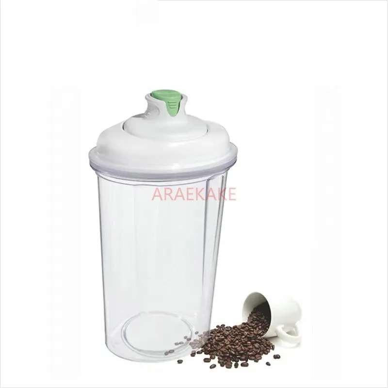 دلو تخزين مختوم، دلو طعام للقطط مقاوم للرطوبة والحفاظ على الطازجة، ضخ مفرغ يعمل بالبطارية