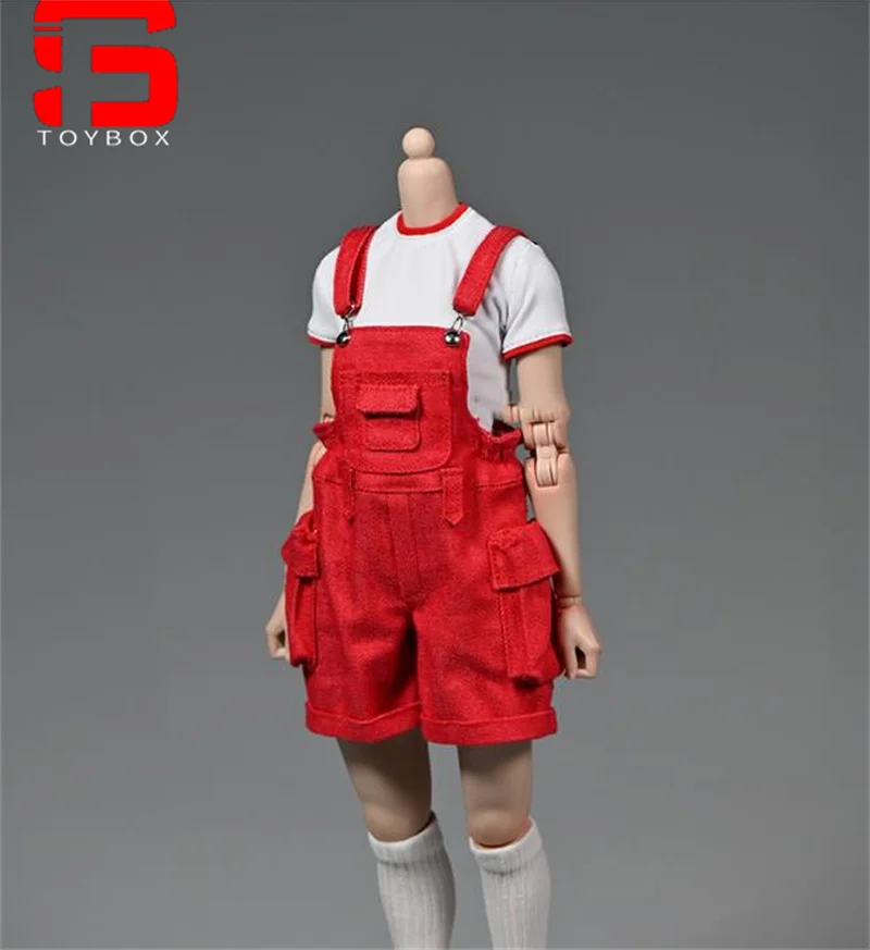 In Stock 1/6 Scale Female Cowboy Workwear Overalls Shorts Clothes Model Fit 12'' Worldbox AT201 Soldier Action Figure Body Dolls