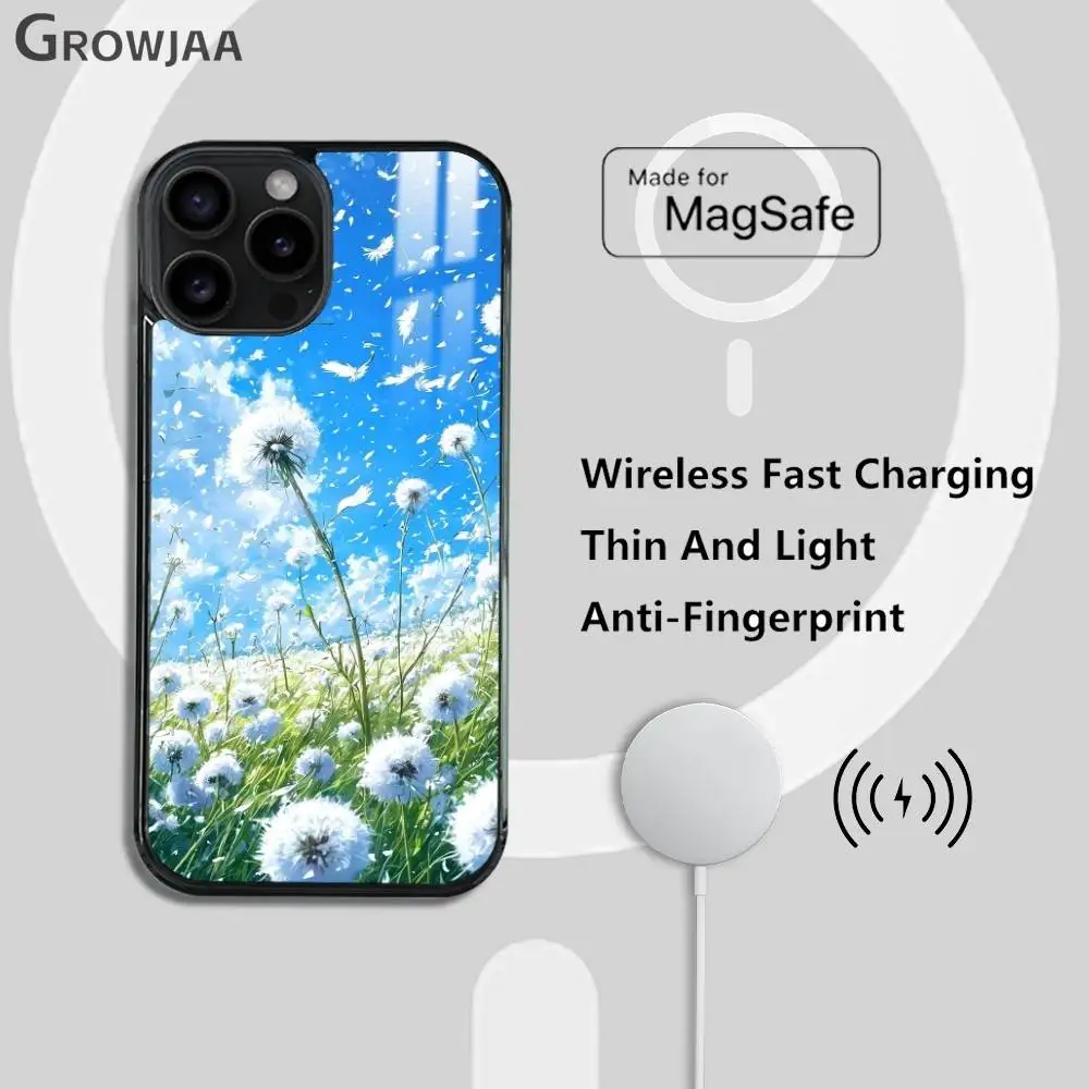 Funda de teléfono con paisaje Natural Sunshine para IPhone 17 16 15 14 13 12 11 Pro Max Plus Mini Magsafe espejo Funda magnética inalámbrica