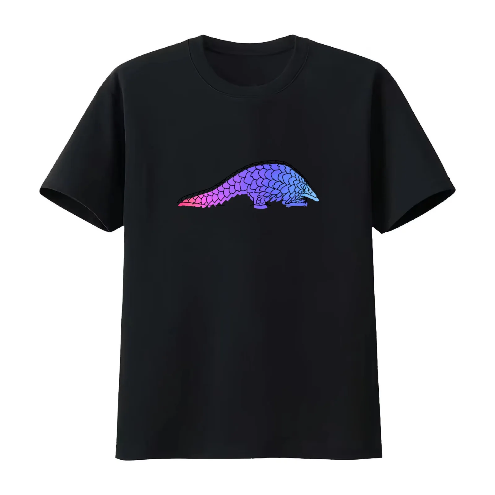 Watercolor Pangolin T-Shirt Summer Casual Cotton Tee Oversized Streetwear Tops Vintage Graphic Print Loose Fit Short Sleeve