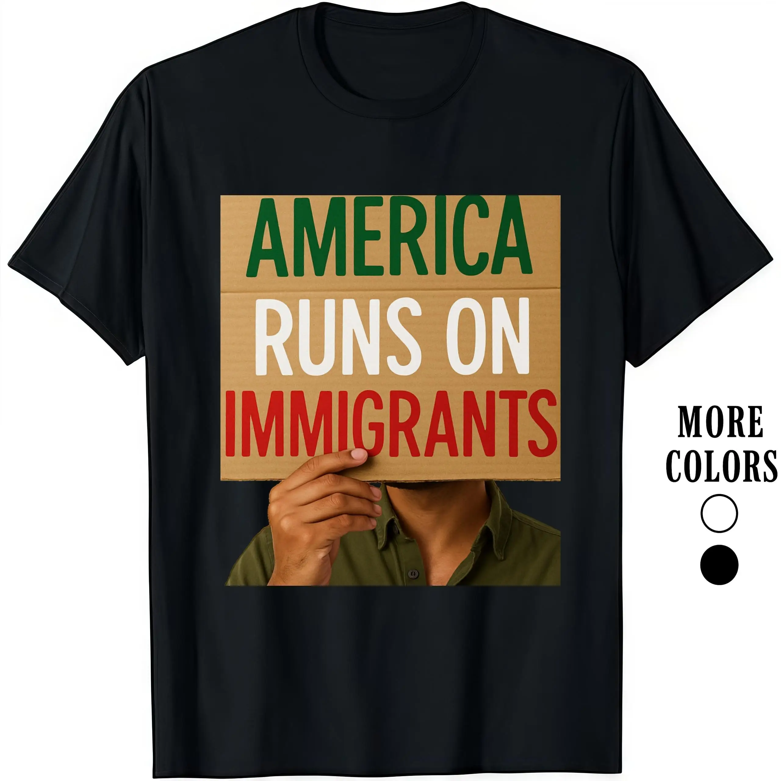 

America Runs On Immigrants T-shirt, Political Pro Immigration Graphic Tee, Social Justice Human Rights Activist Gift
