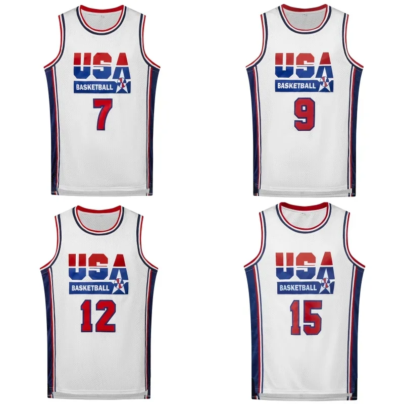 New Men's Basketball Jersey Breathable Round Neck Sportswear Sleeveless Boys Training Uniform Team T-Shirt New Design Tops USA