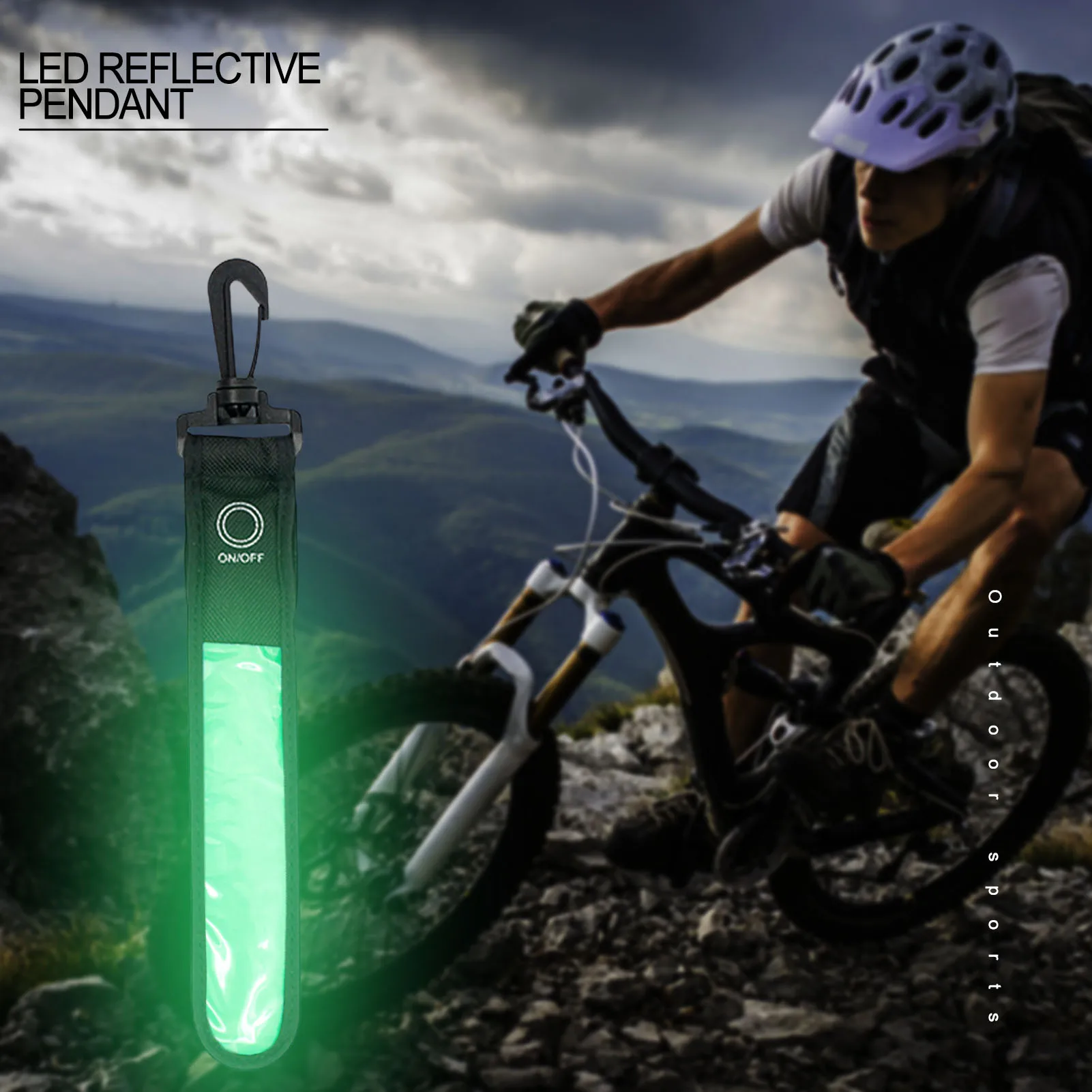 Reflective Strap Bag Pendant - High Visibility Safety Glowing Strap Tag Fast Slow Long Lighting LED for Outdoor Sports Riding Ni