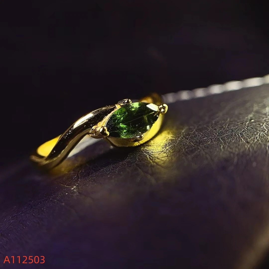 KJJEAXCMY Natural Colorful Tourmaline Women's Ring S925 Silver Electroplating Process Inlaid High Clarity Gems Support Testing