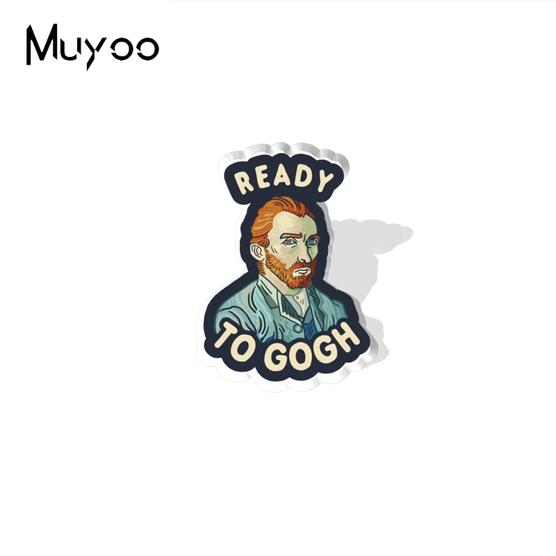 2025 وصول جديد فان جوخ اللوحة الأشياء الايبوكسي الحرفية مجوهرات الاكريليك التلبيب دبابيس #5