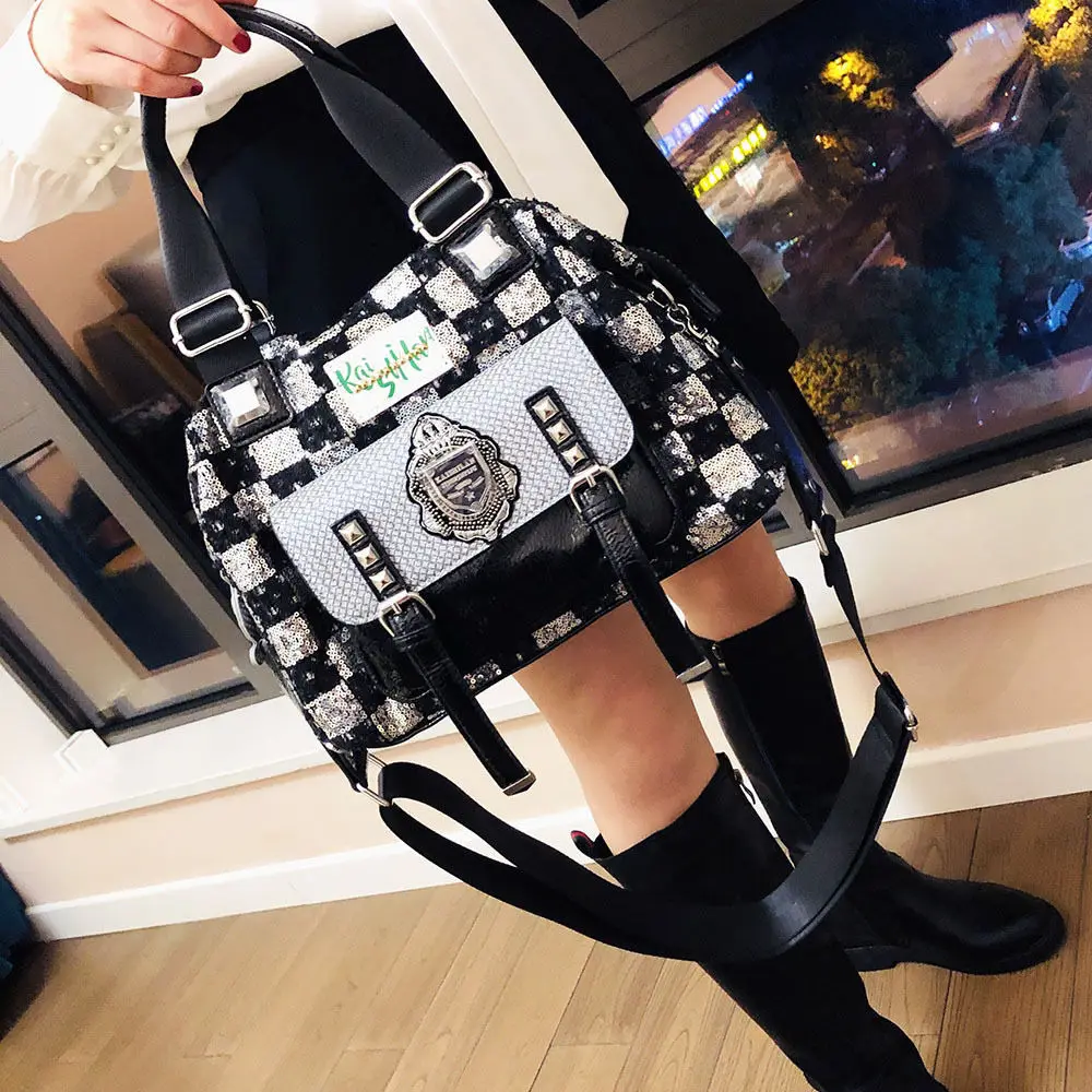 

Роскошная большая сумка с блестками, модная женская сумка большой вместимости, роскошная дизайнерская женская универсальная сумка через плечо, женская подарочная женская сумка