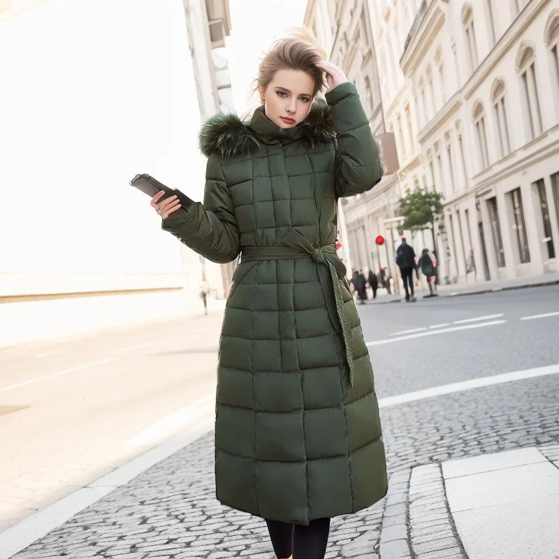 Winter Coat Women  Puffer Knee-length Thick 2025 New Chic Slim Ytpe