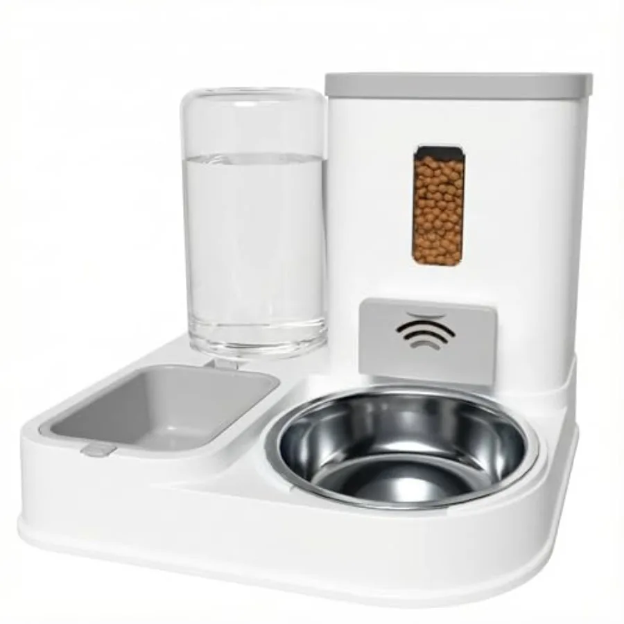 

Автоматическая кормушка и поилка для кошек и собак, зеленая, экологичная, гравитационная, с набором для кормления и поения, включая миску для корма.