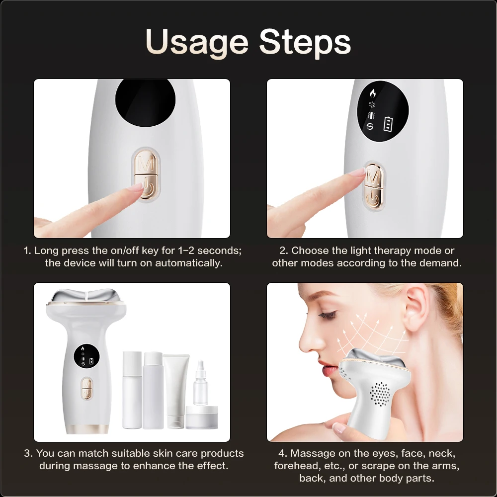 جهاز تجميل الرقبة آلة شد الجلد المنزلية الرقبة الباردة الساخنة ضغط تدليك الاهتزاز EMS التجاعيد الحد #6