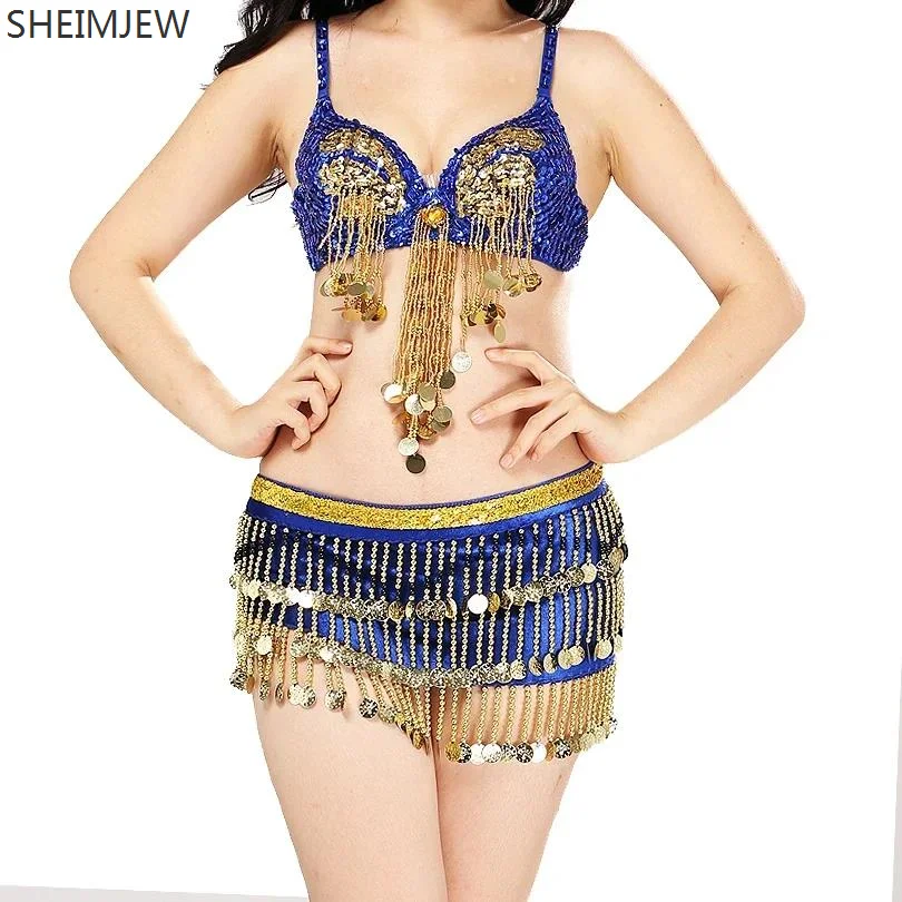 Women Belly Dance Bra Short Skirt Carnival Tassel Bra Sequin Belly Dance Stage Show Costumes Ds Nightclub Belly Dance Split Suit