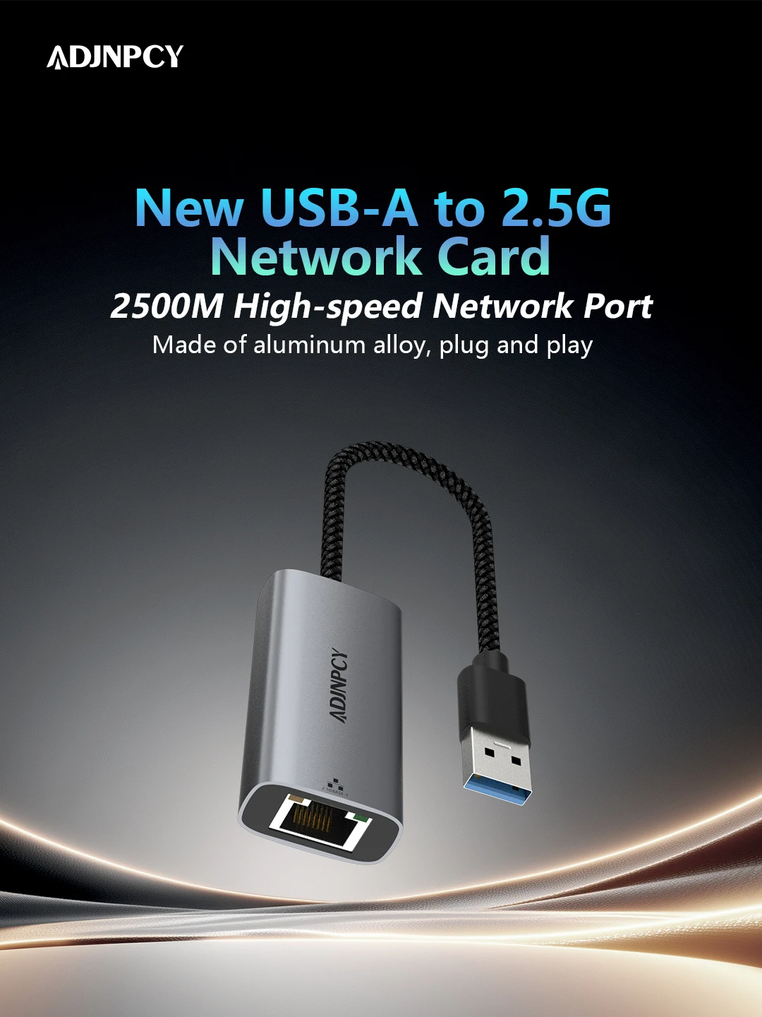 adjnpcy-usb-a-イーサネットアダプター、usb30-25-gbps-イーサネット-lan-ネットワークアダプター、アルミニウム製ポータブル、macbook-およびそれ以降用、le