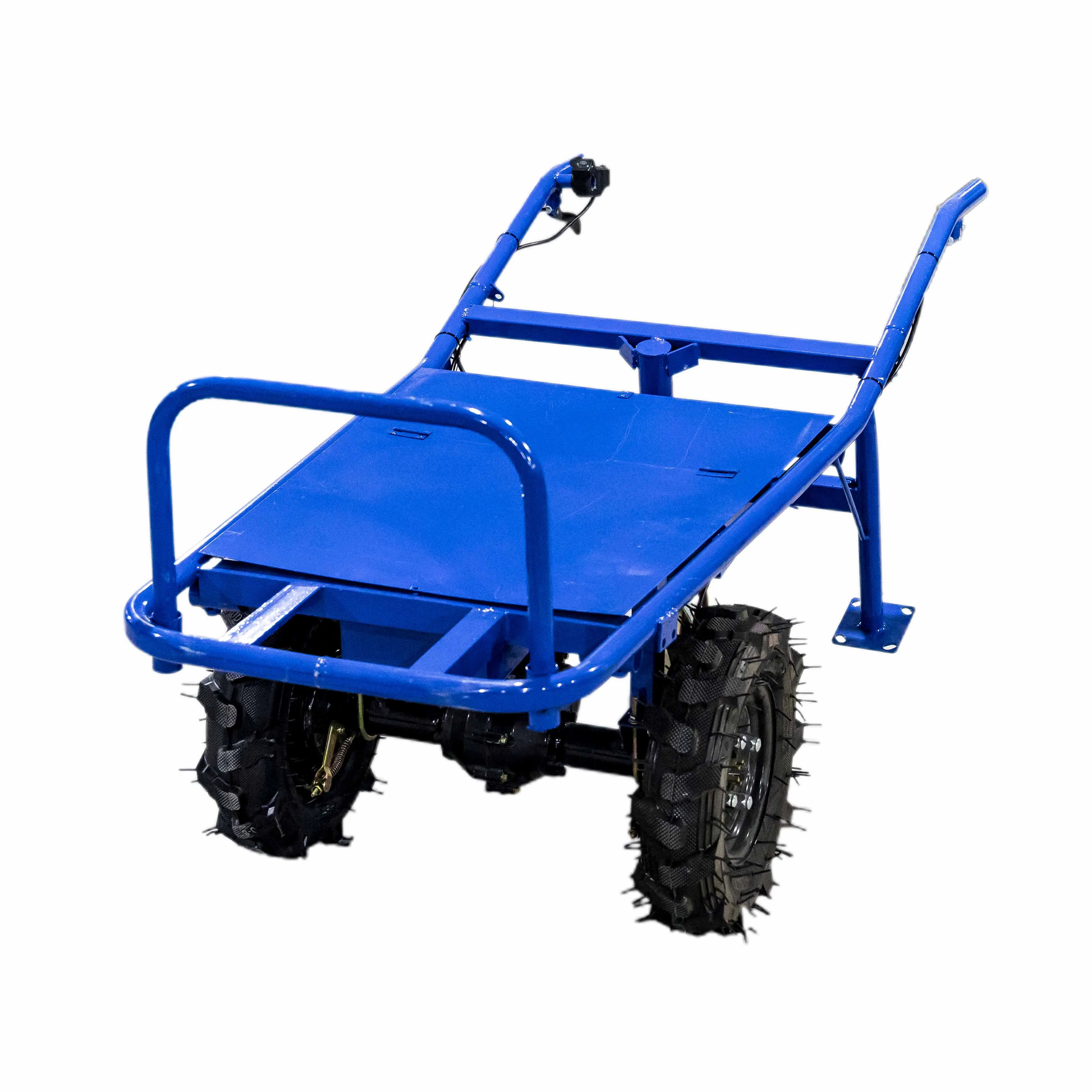 

Промышленная электрическая тележка для дома и сада, 4-колесная платформенная ручная тележка-самосвал для тяжелых грузов, для улицы