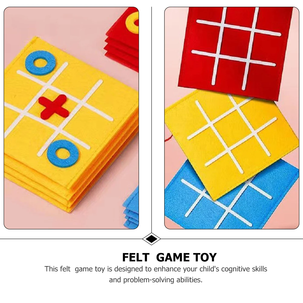 9pcs Felt Ticktacktoe Board Game Toys Kids Party Gift Cognitive Party Ticktacktoe Toys Skills Logical Montessori Educational