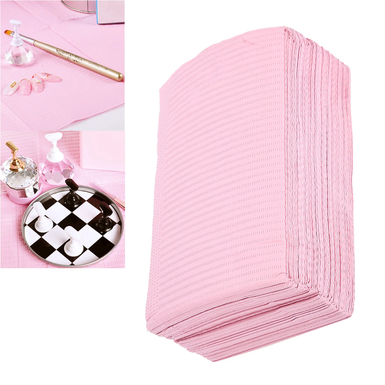 ZK40 125개 방수 네일 아트 종이 테이블 매트 패드 살롱 연습 매니큐어 도구